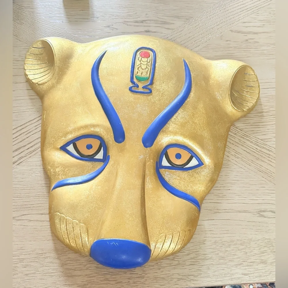 Vintage Egyptian Golden Leopard Head Vintage